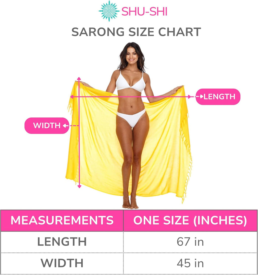 Womens Beach Cover up Sarong Swimsuit Cover-Up Many Solids Colors
